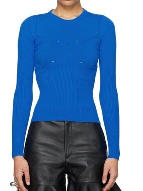 MARINE SERRE SSENSE EXCLUSIVE BLUE SWEATER